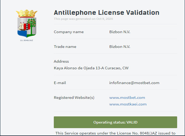 The Curacao license